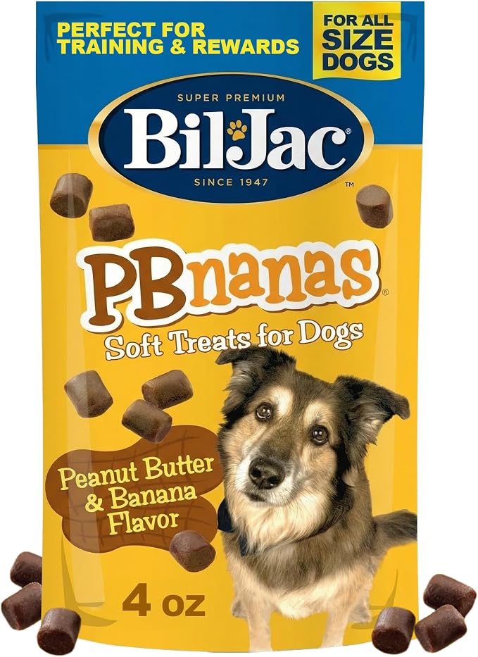 PB-Nanas | The Soft Treat Dogs Can't Stop Begging for | Real Chicken First Ingredient, Peanut Butter & Banana Flavor, Low-Cal Training Rewards for All Breed Sizes | 4 oz