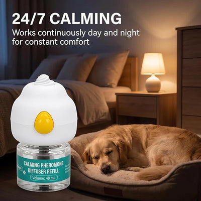 Dog Pheromone Calming Diffuser Kit – 10-Pack (4 Plugs + 6 Refills, 48mL Each), 180-Day Stress Relief for Dogs, Helps Reduce Anxiety, Barking, Separation, Thunderstorm & Travel Stress