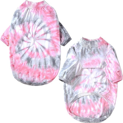Dog Cotton Pink Tie Dye T-Shirts Soft and Stretchy Breathable Pet Shirt Pajamas Pets Clothes for Large Dogs,Large Pink Tiedye