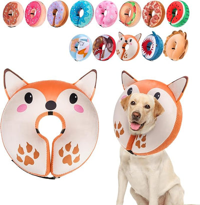 BEAUTYZOO Inflatable Dog Cone Collar Alternative After Surgery, Soft Donut Recovery E-Collar for Large & XL Dogs Girls Boys, Adjustable Pet Neck Cone to Stop Licking Wounds, XL