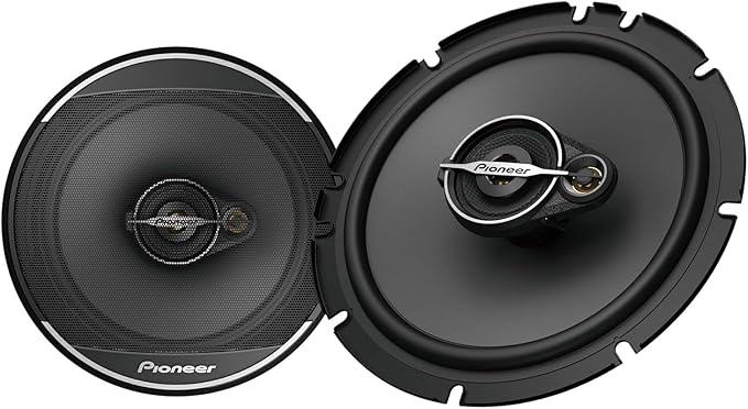 Pioneer A-Series Standard TS-A1671F 6.5” 3-Way Speakers (Pair) – 320W Max, Balanced Sound + Smooth Treble, Enhanced Bass, Ideal Factory Upgrade, Installation Adaptors Included