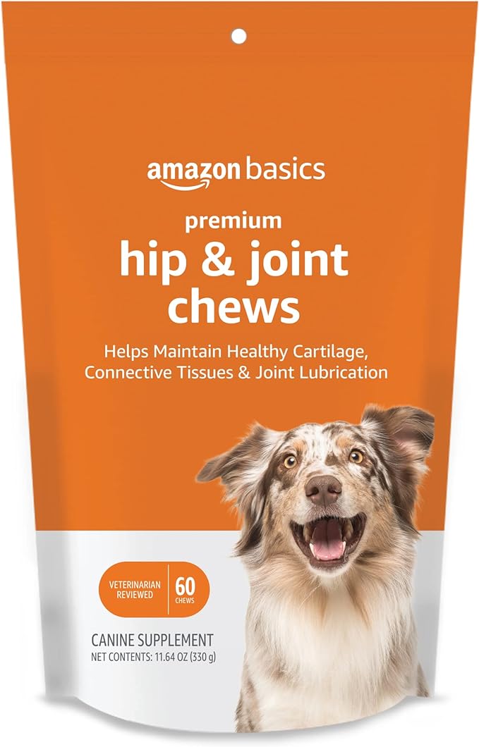 Premium Dog Hip & Joint Supplement Chews with EPA and DHA, 60 Count (Previously Solimo)