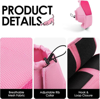 AOFITEE Large Dog Cone - Adjustable Dog Cone to Stop Licking, Foldable Extra Large Cones Dogs for Wound Healing, Pet Elizabethan Cones Collar After Surgery, XL Fabric Pet Neck Collar, Pink X-Large