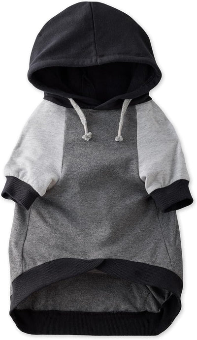Pet Passion Rocky – The Original Lightweight Hooded Tee 100% Organic Cotton Dog Hoodie Pet Coat Sweater for All Sized Dogs, Original Black Color Block, XX-Small (4-7 lbs)