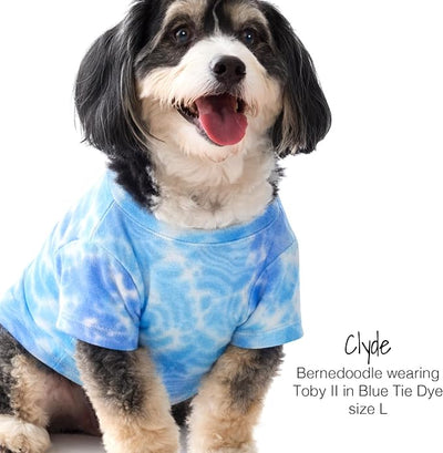 Pet Passion Toby II - The Perfect Tee, 3 Pack Short Sleeve Pet T-Shirt 100% Organic Cotton Tees Clothes for Small, Medium, Large Dogs, Blue Tie Dye, XX-Large (70-110 lbs)