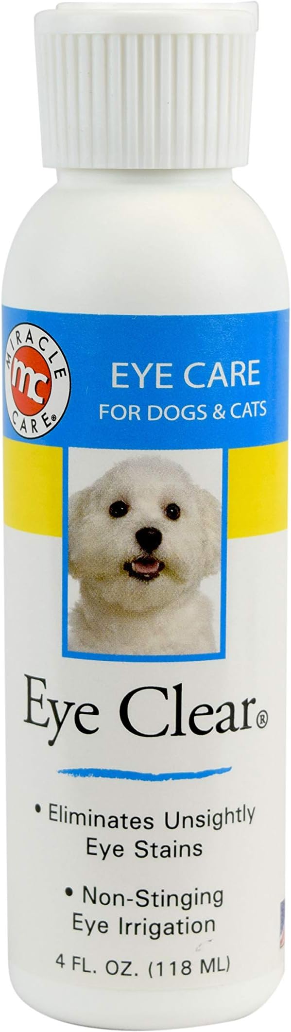 Eye Clear for Dogs and Cats, 4 Ounce, Non Stinging Eye Drops to Remove Tear Stains and Debris