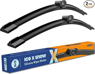 24"+19" Silicone Windshield Wiper Blades Replacement for Volkswagen VW Jetta 2023-2011 Passat 2018-2012 CC Oem Quality Wiper Blades Durable and Quiet Windshield Wipers (Pack of 2)