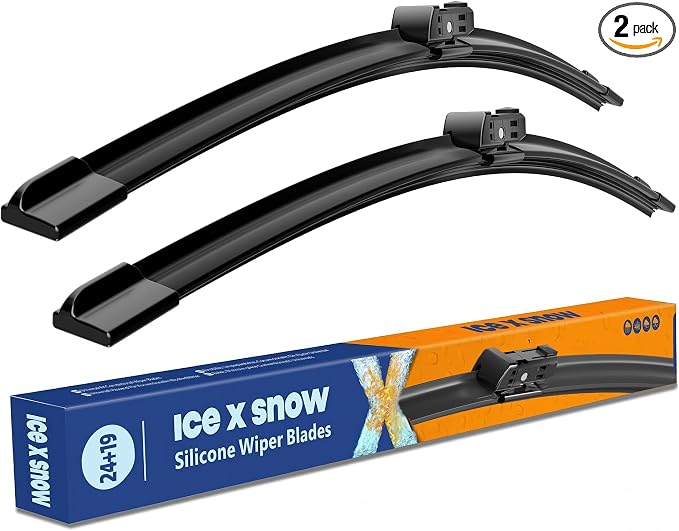 24"+19" Silicone Windshield Wiper Blades Replacement for Volkswagen VW Jetta 2023-2011 Passat 2018-2012 CC Oem Quality Wiper Blades Durable and Quiet Windshield Wipers (Pack of 2)
