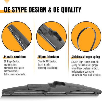 AUTOBOO 13 Inch Rear Wiper Blade Replacement for Hyundai Santa Fe XL Sport 2013-2018,Kia Sedona 2015-2021,Telluride 2020-2025-BACK Windshield Wiper Blades -Original Factory Quality (Pack of 1)