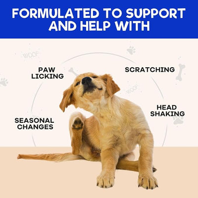 Dog Allergy Relief Chews – Vet Formulated Itch Relief for Dogs with Seasonal Allergies, Skin Health & Immune Support – Natural Anti-Itch Supplement with Multivitamins for Hot Spots – 120 Chews