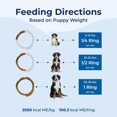 N-Bone Puppy Teething Rings, Taste of Texas Burnt Ends Flavor, Natural Puppy Teething Chews, Helps Soothe Teething Gums, Calcium Enriched Chew Treats, 3 Rings