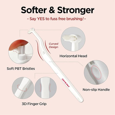JAYU PET Dental Care Brush, Soft Bristles, 3ea | Dog Toothbrush, Cat Toothbrush, For Kitten and Small Dogs, Removes Old Plaque and Tartar, Easy Cleaning