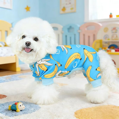 XPUDAC 4 Pack Dog Pajamas for Small Medium Sized Dogs Soft Comfy Stretchy Dog Pjs Onesie Puppy Clothes Pet Jammies for Doggie Boy Girl, XS