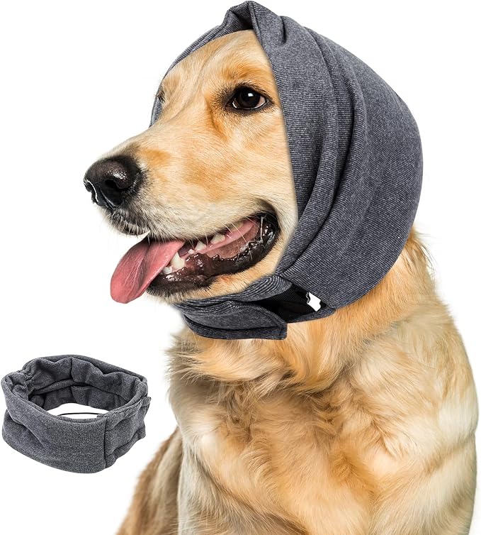 Ear Cover Wraps for Dogs Bath Grooming Drying Swimming, Dog Ear Muffs Noise Protection Winter,Adjustable Dog Calming Hoodie for Hematoma Anxiety Firework Thunder Warm Sleeping Shower Cap (MG)