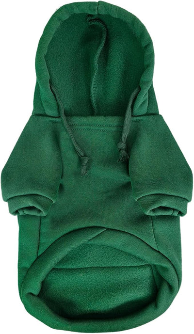 Jecikelon Dog Hoodies for Small Dogs with Zipper Pocket, Soft Fleece Puppy Clothes with Rope Hat, Warm Winter Outfits Cold Weather Coats, Cute Sweatshirt Chihuahua Costume (Green, XX-Small)