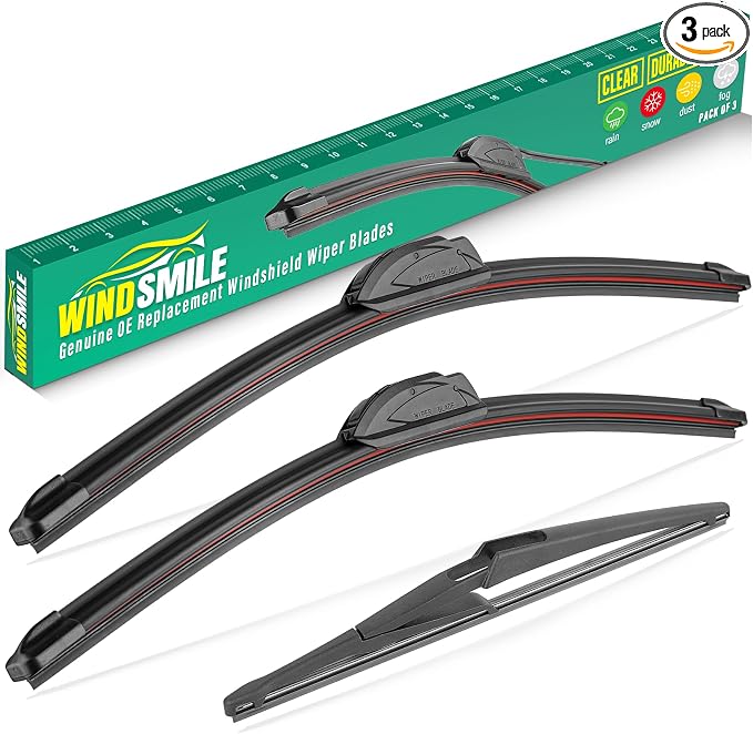 26" 14" 12" Windshield Wiper Blades Replacement for Nissan Rogue 2008 2009 2010 2011 2012 2013 Rogue Select 2014 2015 Premium All Weather Front Rear Wipers Set - OEM Quality (Pack of 3)