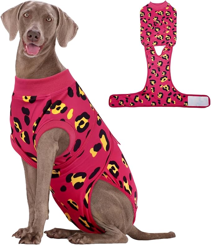 Dog Recovery Suit for Dogs After Surgery,Professional Surgical Onesie for Female Male Dogs Spay Neuter,Soft Dog Surgery Suit Bodysuit for Abdominal Wounds Skin Disease,Rose XL