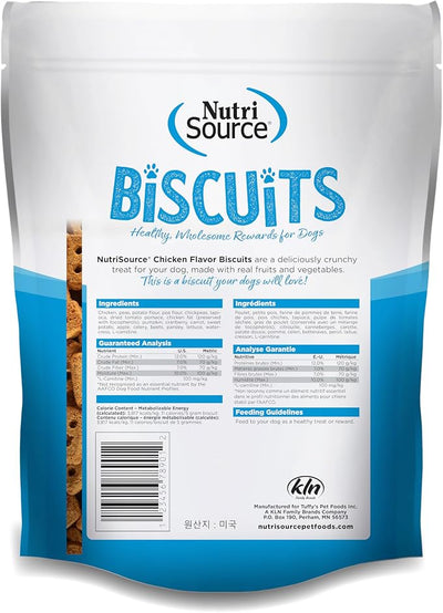 NutriSource Grain-Free Dog Treats, Chicken Biscuits, 14oz