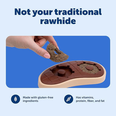 PetSafe Rawhide Treat Ring Refills, Variety Pack, Size A, Original Rawhide and Peanut Butter Flavor, Replacement Treats Busy Buddy Treat Ring Holding Toys