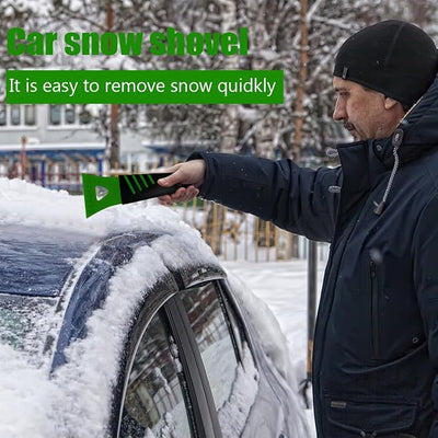 Ice Scraper for Car Windshield, 2PCS Plastic Handheld Vehicle Window Snow Frost LCE Remover Cleaning Freezer with Non-Slip Handle, Auto Freezer Shovel Defroster, Universal Fit (Green)