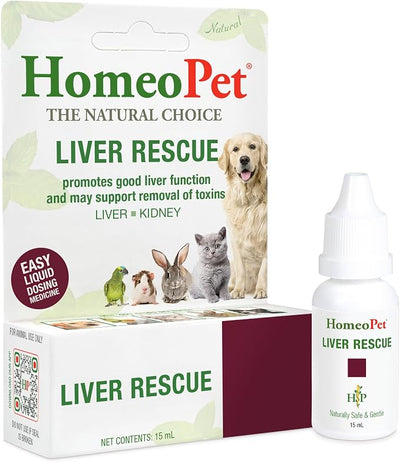 HomeoPet Liver Rescue Safe and Natural Liver-Support Supplement for Cats Dogs and Other Small Animals 15 Milliliters