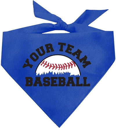 Custom Baseball Team Dog Bandana | 100% Cotton Adjustable Triangle | Made in USA | Personalized | Sports Fan | Game Day |Royal, One Size (1431)