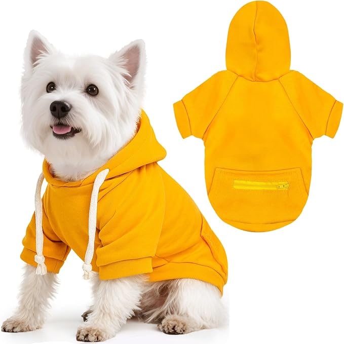 Basic Dog Hoodie Sweaters for Small Medium Large Dogs Cats Puppy Clothes Soft Warm Fleece Dog Hoodies Sweatshirt with Small Pockets Fall Winter Chihuahua Dachshund Golden Retriever Outfits