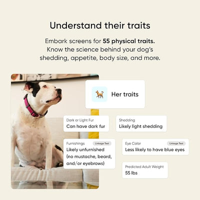 Embark Breed & Health Dog DNA Test - 400+ Breeds, 270+ Health Conditions, Allergy Risk Score, Relatives, and More