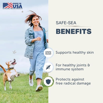 FOUR LEAF ROVER Safe-Sea - Green Lipped Mussels for Dogs with Ahiflower Oil and Astaxanthin - Sustainable Alternative to Fish Oil - for Healthy Skin & Joints - Veterinarian Formulated