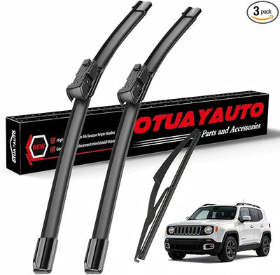 OTUAYAUTO Premium Windshield Wiper Blades - Replacement for Jeep Renegade 2015-2023 - Precision Fit, All-Weather Performance, Front and Rear Wiper Blades, Top Lock - 22"+20"+10" (Pack of 3)