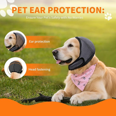 No Flap Ear Wraps for Dogs Dog Ear Muffs Noise Protection Cover Waterproof Snoods for Dogs Bathing Grooming Thunder Fireworks Doggie Hush Ear Covers French Bulldog Pointy Tight Fit Ears(S)