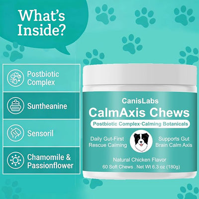 Chews, Calming Chews for Dogs, Soothe Your Pet's Emotions, Reduce Stress and Anxiety for Puppies Small All Dogs, 60 Count (1pc)
