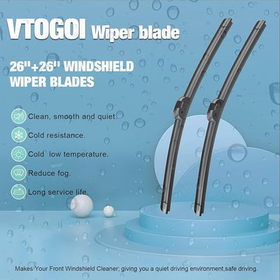 OEM Windshield Wiper Blades Replacement for VW Volkswagen Touareg 2011-2017 Porsche Cayenne 2010-2017, All Weather Original Factory Quality Front & Rear Wipers Set 26"+26"+14" (Pack of 3)