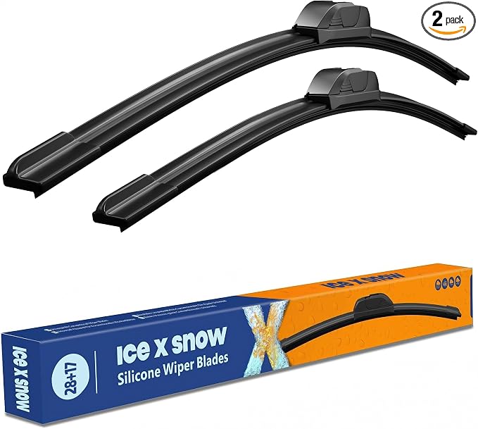 28"+17" Silicone Windshield Wiper Blades Oem Quality Premium All Seasons Wiper Blades Durable and Quiet Windshield Wipers (Pack of 2)