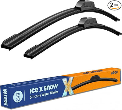 28"+17" Silicone Windshield Wiper Blades Oem Quality Premium All Seasons Wiper Blades Durable and Quiet Windshield Wipers (Pack of 2)
