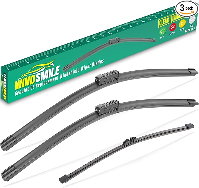 26" 20" 12" Windshield Wiper Blades Replacement for 2018-2024 BMW X3 | 2018 2019 2020 2021 2022 2023 2024 Bmw X 3 Premium All Weather Front Rear Wipers Set - OEM Quality (Pack of 3)