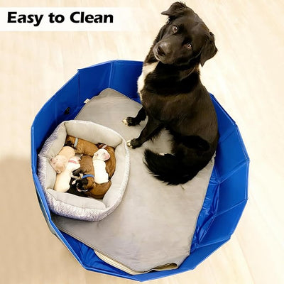 Artilife Whelping Box for Dogs and Puppies Welp Box Whelping Pool,Puppy Whelping Pen for Dogs,Great for Puppies,Easy to Clean (32inch Dia.x8inch H(80x20cm), Blue)