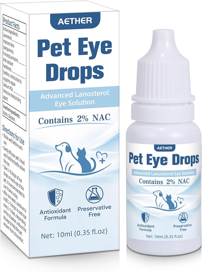 AETHER Cataract Eye Drops for Dogs – Improve Vision Clarity & Comfort, Preservative-Free, Natural Formula for Dogs