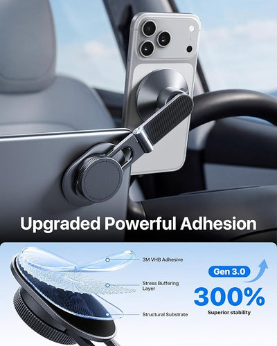 andobil 3rd Gen Tesla Phone Mount 【Upgrade Adhesive & Upgrade Stongest Magnet】 Phone Holder for Tesla New Model Y Juniper Model 3, 360° Adjustable Tesla Phone Holder fits iPhone 17 16 15 14 Pro Max