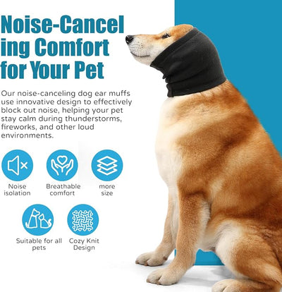 Dog Calming Hoodie Ear Muffs Noise Protection, Dog Hoodie Hematoma Ear Wrap, Ear Covers for Bath, Thunderstorms