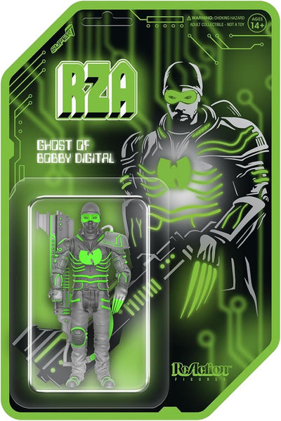 Super7 RZA Bobby Digital (Clear) Reaction Figure - 3.75" RZA Action Figure with Accessory Classic Hip Hop Collectibles and Retro Toys