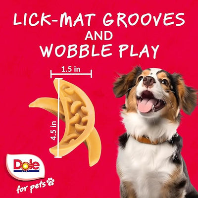 Dole for Pets Freshly Fetched Lasting Chew Banana Flavor Dog Treats, Medium and Large Breeds, No Wheat, Corn, Soy, Artificial Flavors, Colors, or Animal Products, 8 oz, 5 Chews - 6 Pack