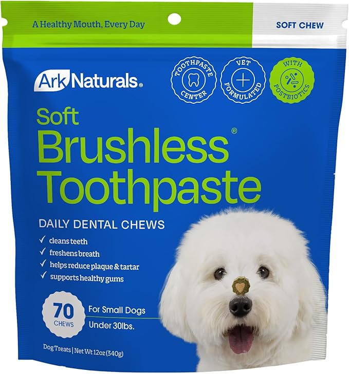 Soft Brushless Toothpaste, Dog Dental Chews for Small Breeds, Freshens Breath, Unique Texture Helps Reduce Plaque & Tartar, 12oz, 1 Pack