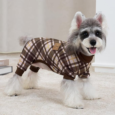 XPUDAC 4 Pack Dog Pajamas Plaid Dog Clothes for Small Medium Dogs Girl Boy Comfy Puppy Onesie Pet Christmas Outfit Cat Pjs Jammies, XL