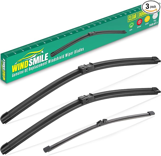 24" 20" 15" Windshield Wiper Blades Replacement for BMW X5 2007 2008 2009 2010 2011 Premium All Weather Front Rear Wipers Set - OEM Quality (Pack of 3)