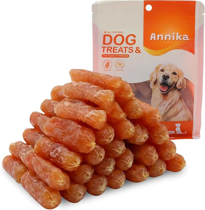 Annika Chicken Sausage Dog Treats – Jerky-Style Training Chews with Chicken, Soft Bites for Senior & All Breed Sizes, 11.6oz