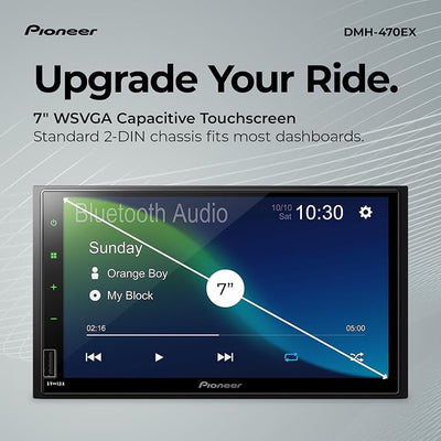 Pioneer DMH-470EX 7” Double-Din Digital Media Receiver Car Stereo - Bluetooth, AUX Input, WebLink, Smartphone Integration, Touchscreen, Rear Camera Input