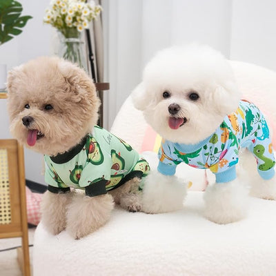 XPUDAC 4 Pack Dog Pajamas Soft Strechy Summer Doggie Clothes for Small Medium Dogs Boy Girl Dog Onesie Puppy Pjs Cat Apparel-2X-Large