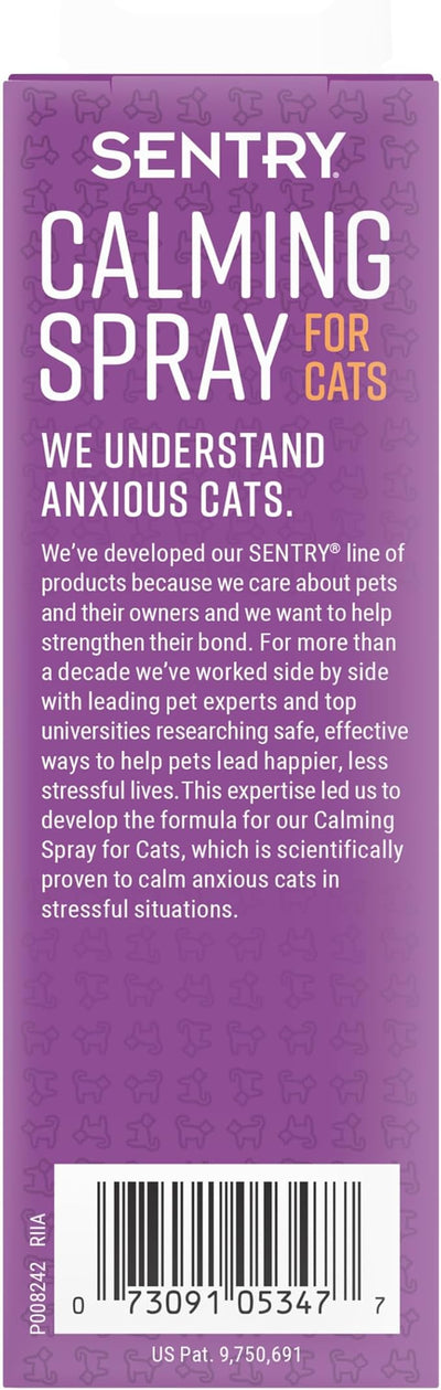 Sentry PET Care Sentry Calming Spray for Cats, Uses Pheromones to Reduce Stress, Easy Spray Application, Helps Cats with Separation, Travel, Loud Noises, and Anxiety, Packaging May Vary