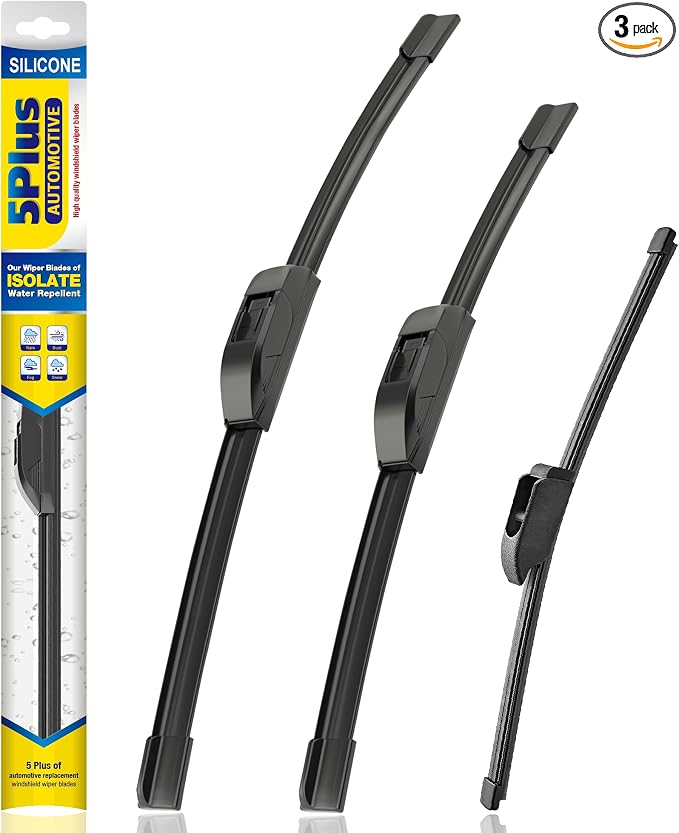 5 PLUS® Silicone Windshield Wipers Replacement for 2017 2018 2019 2020 2021 2022 Kia Niro Wiper Blades(Set of 3),Automotive Replacement Windshield Wiper Blades For My Car-26"/16"/12"